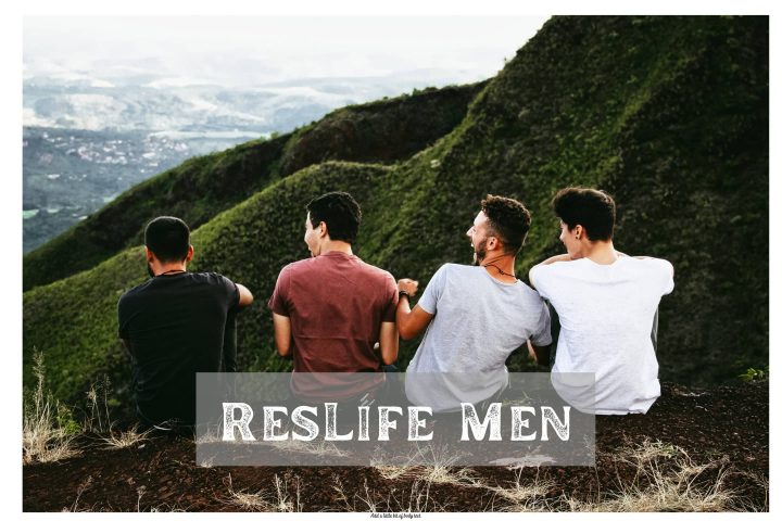 Reslife Men's Events - Image of 4 men sitting on mountaintop