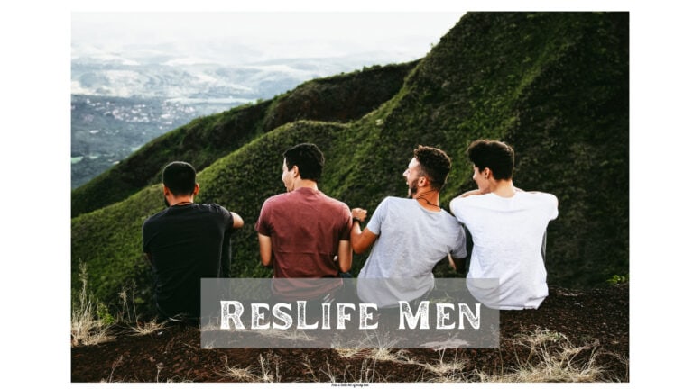 Reslife Men's Events - Image of 4 men sitting on mountaintop